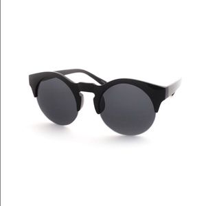 POP Eyewear Unisex Half Frame Dark Lens Tint Round Sunglasses